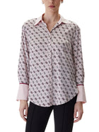 Camicia maniche lunghe Guess donna modello alexandra stampa 4gG allover rosa