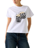 T-shirt Guess Donna popcorn bianco