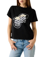 T-shirt Guess Donna popcorn nero