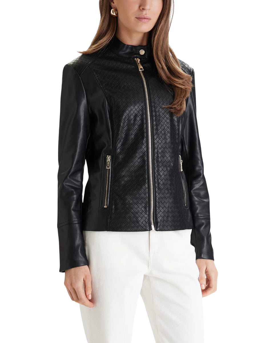 Giubbino biker Guess don modello Claudine nero