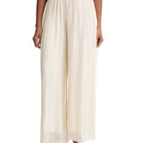 Pantalone Haveone donna palazzo misto seta rosa antico