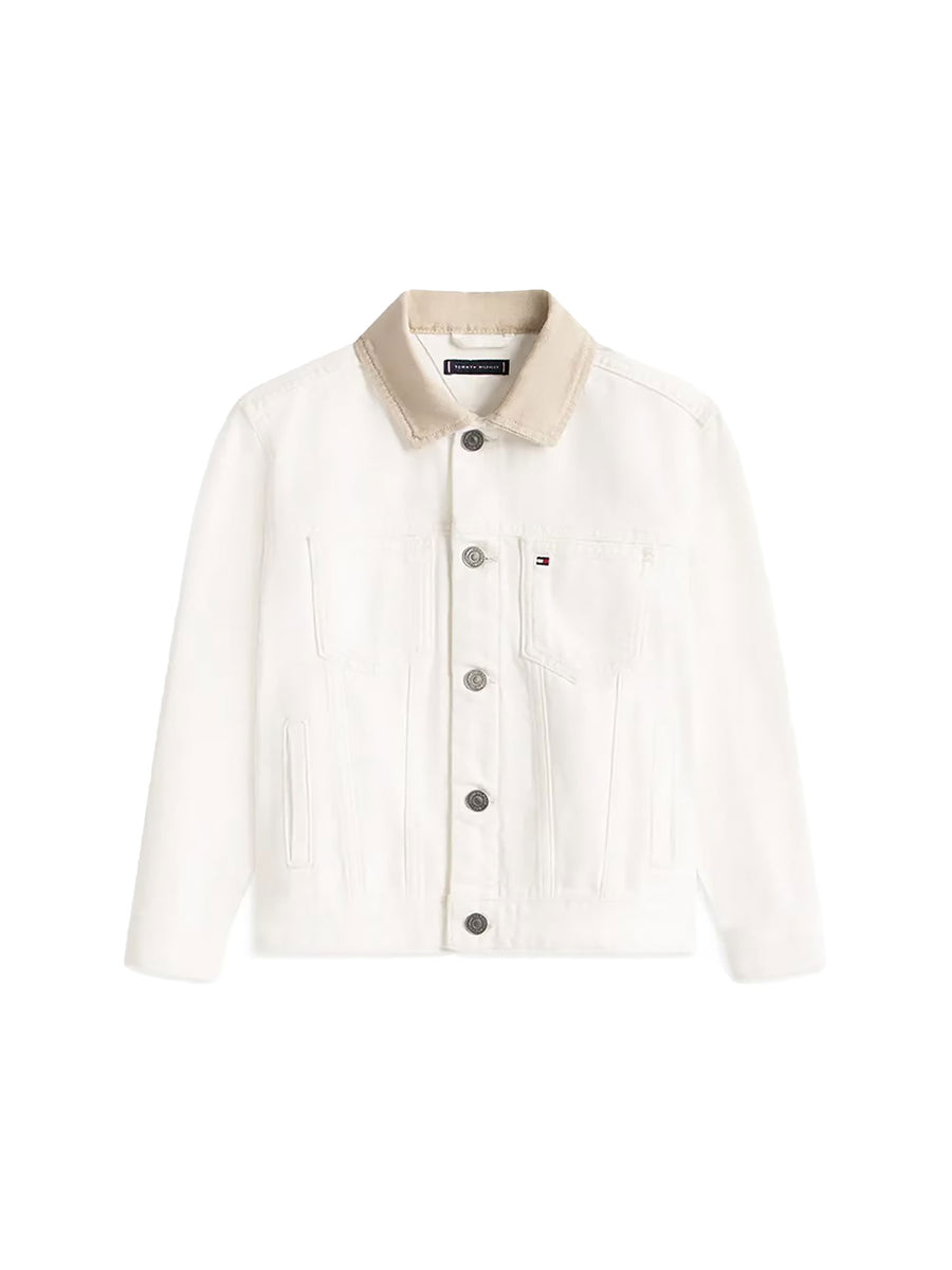 Giubbino Tommy Hilfigher Bambino trucker heritage flag bianco