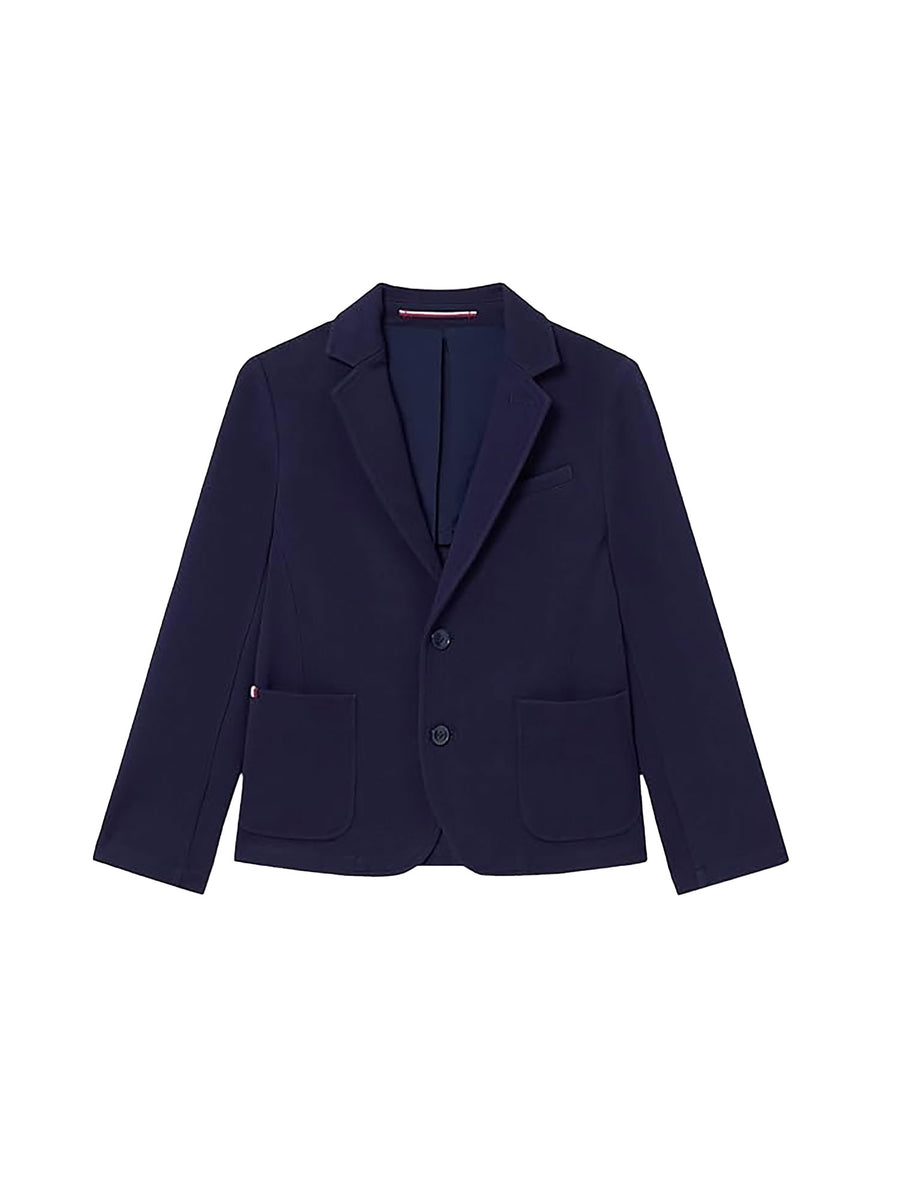 Blazer Tommy Hilfigher Bambino con 2 bottoni in piquet blu