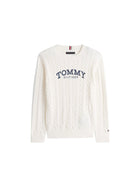 Girocollo Tommy Hilfigher Bambino graphic cable avorio
