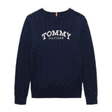 Girocollo Tommy Hilfigher Ragazzo graphic cable blu