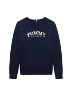 Girocollo Tommy Hilfigher Ragazzo graphic cable blu
