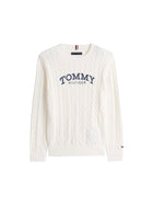 Girocollo Tommy Hilfigher Ragazzo graphic cable avorio