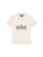 Polo Tommy Hilfigher Ragazzo icons interlock bianco antico
