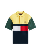 Polo Tommy Hilfigher Bambino rugby colorblock giallo multi