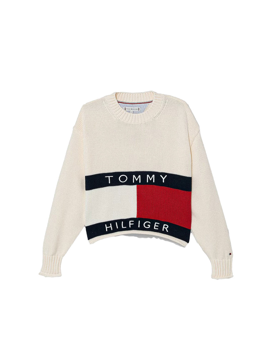 Girocollo Tommy Hilfigher Ragazza heritage avorio