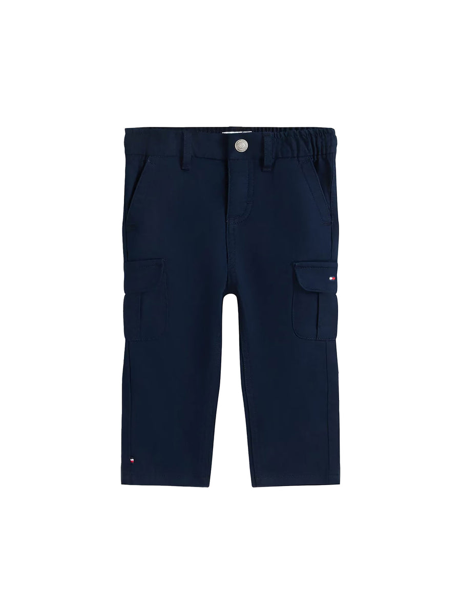 Pantalone Tommy Hilfigher Neonato cargo in cotone blu