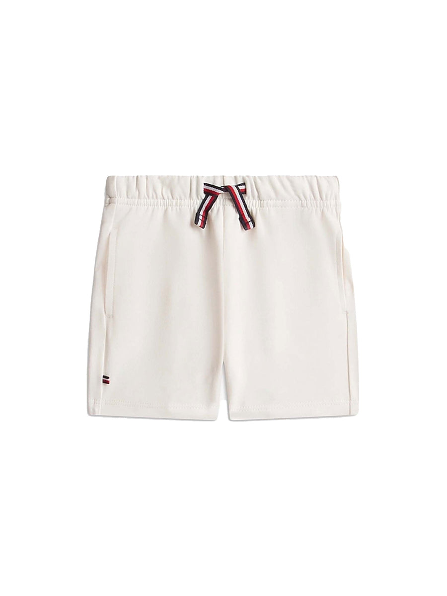 Shorts Tommy Hilfigher Neonato in felpa essential bianco