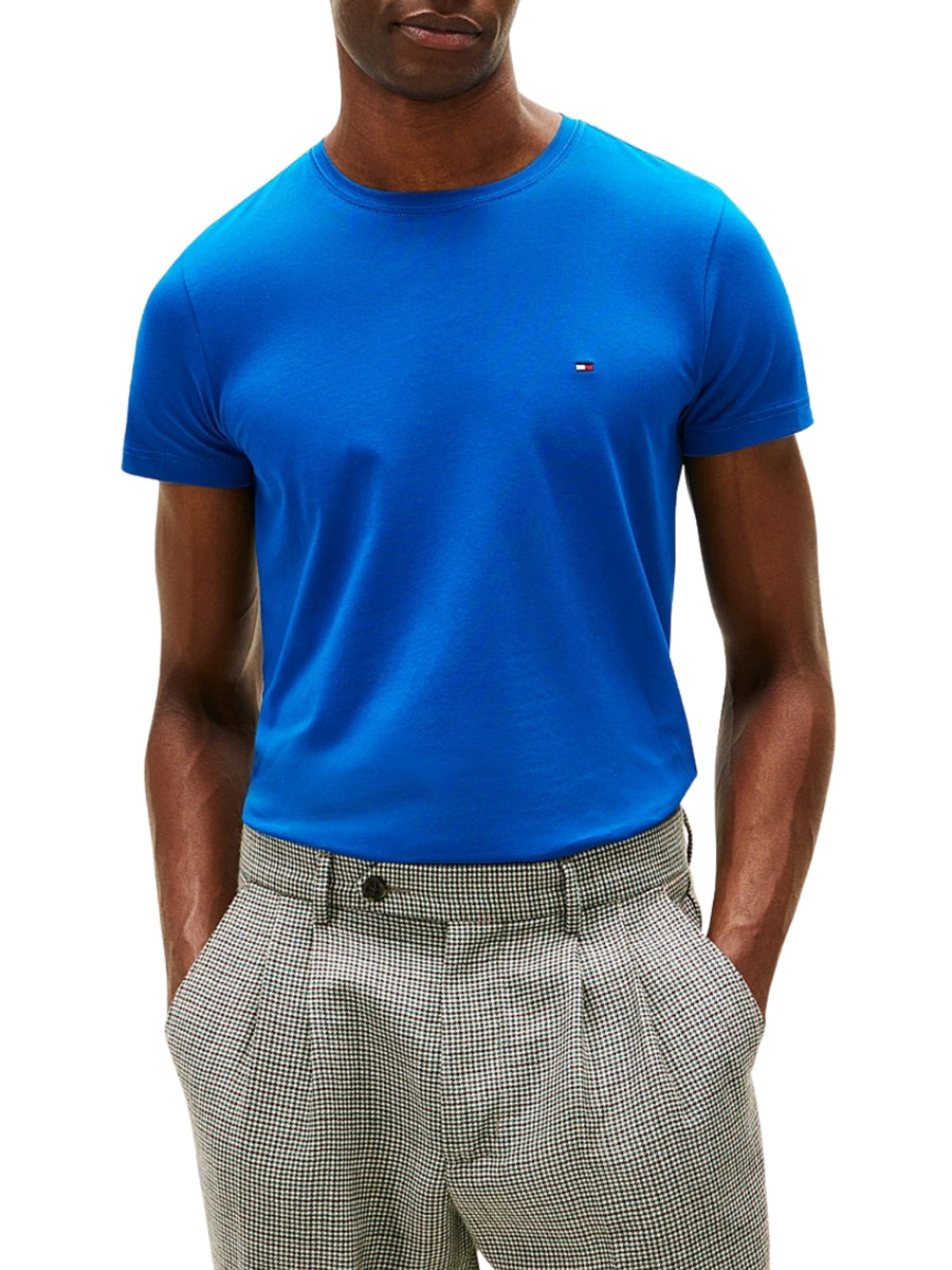 T-shirt con maniche corte Tommy Hilfiger modello slim stretch bluette