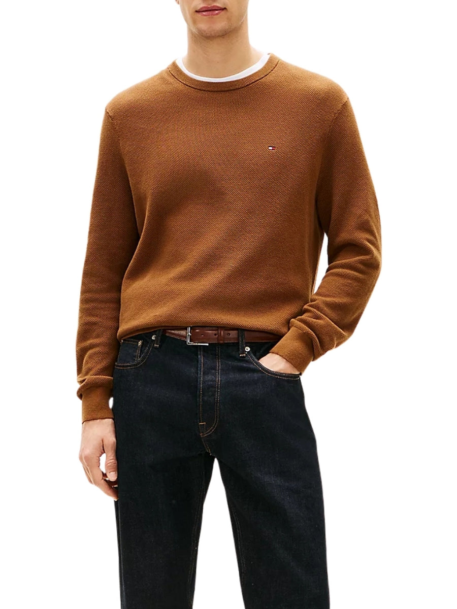 Maglia a girocollo con maniche lunghe Tommy Hilfiger modello essential structure kaki