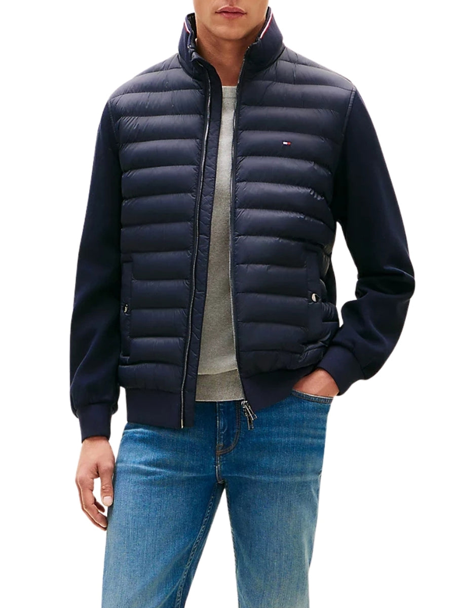 Piumino con zip Tommy Hilfiger modello mix media essential blu