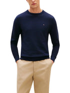 Maglia a girocollo con maniche lunghe Tommy Hilfiger modello seasonal structure blu