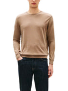 Maglia a girocollo con maniche lunghe Tommy Hilfiger modello cotton/lyocell marrone