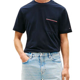 T-shirt con maniche corte Tommy Hilfiger modello pocket global stripe blu