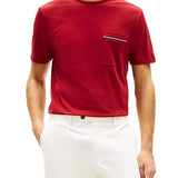 T-shirt con maniche corte Tommy Hilfiger modello pocket global stripe rosso