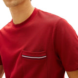 T-shirt con maniche corte Tommy Hilfiger modello pocket global stripe rosso