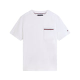 T-shirt con maniche corte Tommy Hilfiger modello pocket global stripe bianco