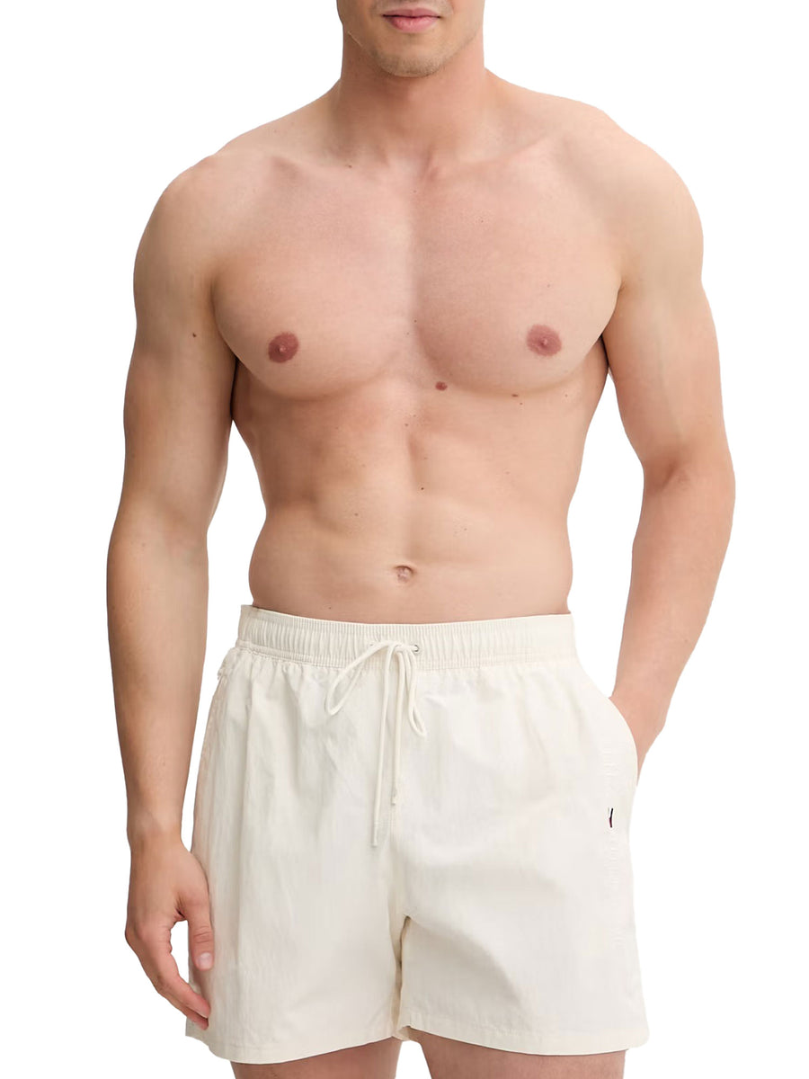 Boxer mare medium Tommy Hilfigher uomo drawsting pocket zip avorio