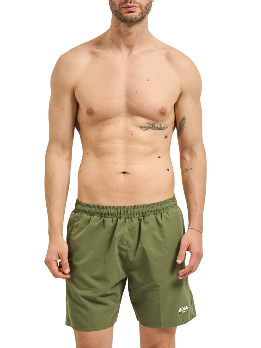 Short mare Boss modello swordfish verde