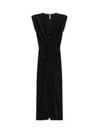 Abito Imperial Donna smanicato lungo arricciato Nero