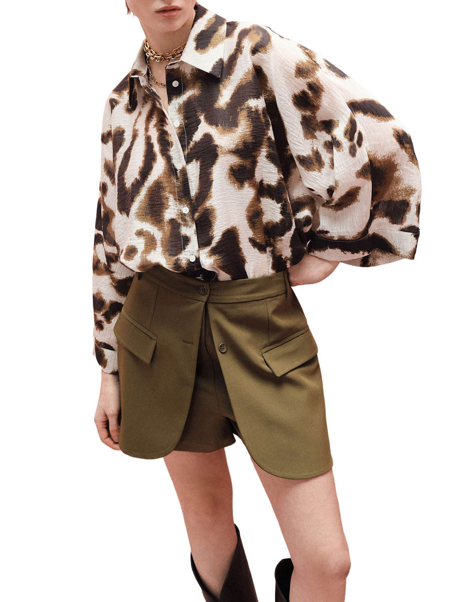 Camicia Imperial Donna manica lunga over stampata Animalier
