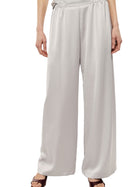 Pantalone Imperial Donna palazzo satin Perla