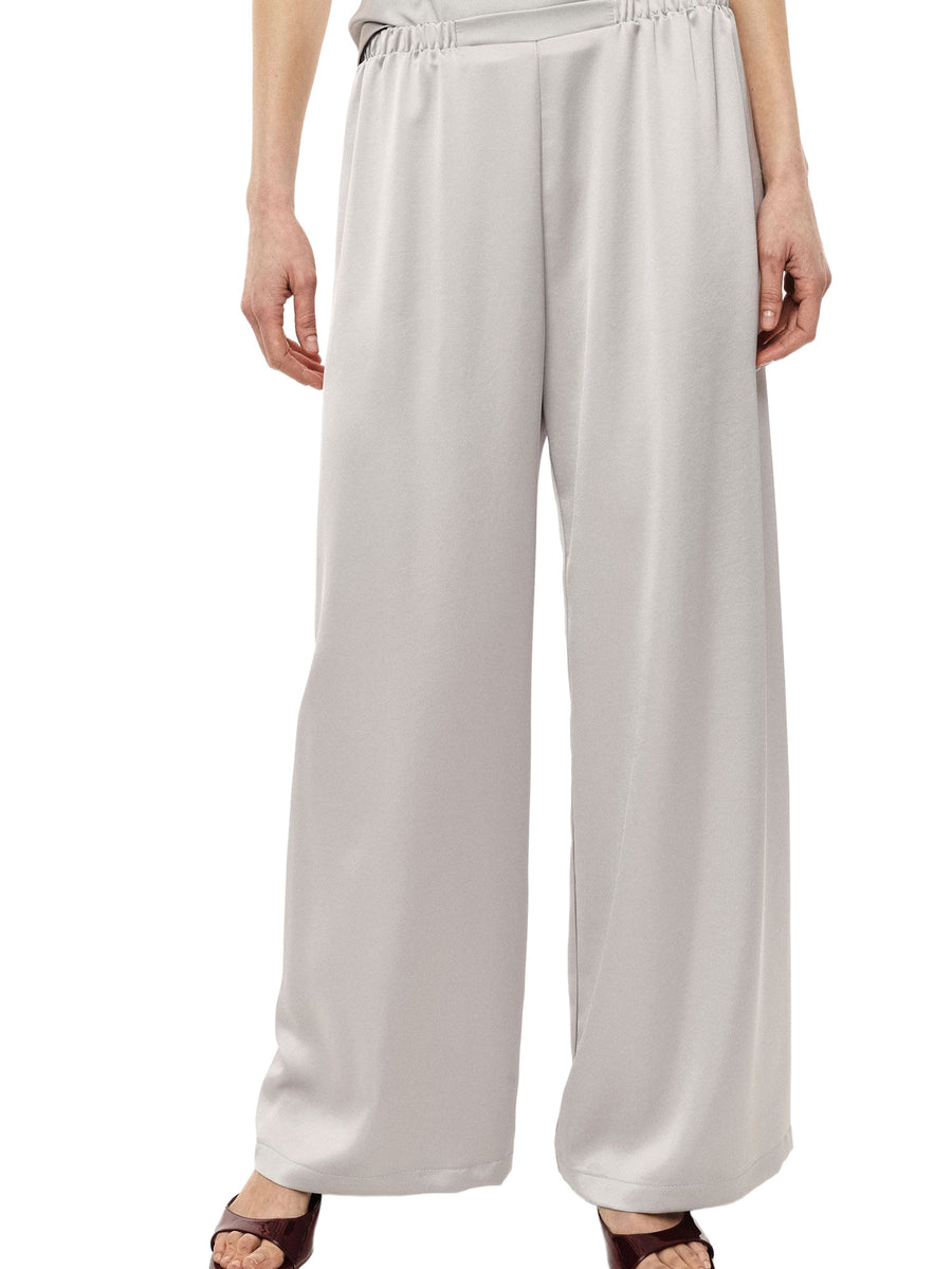 Pantalone Imperial Donna palazzo satin Perla