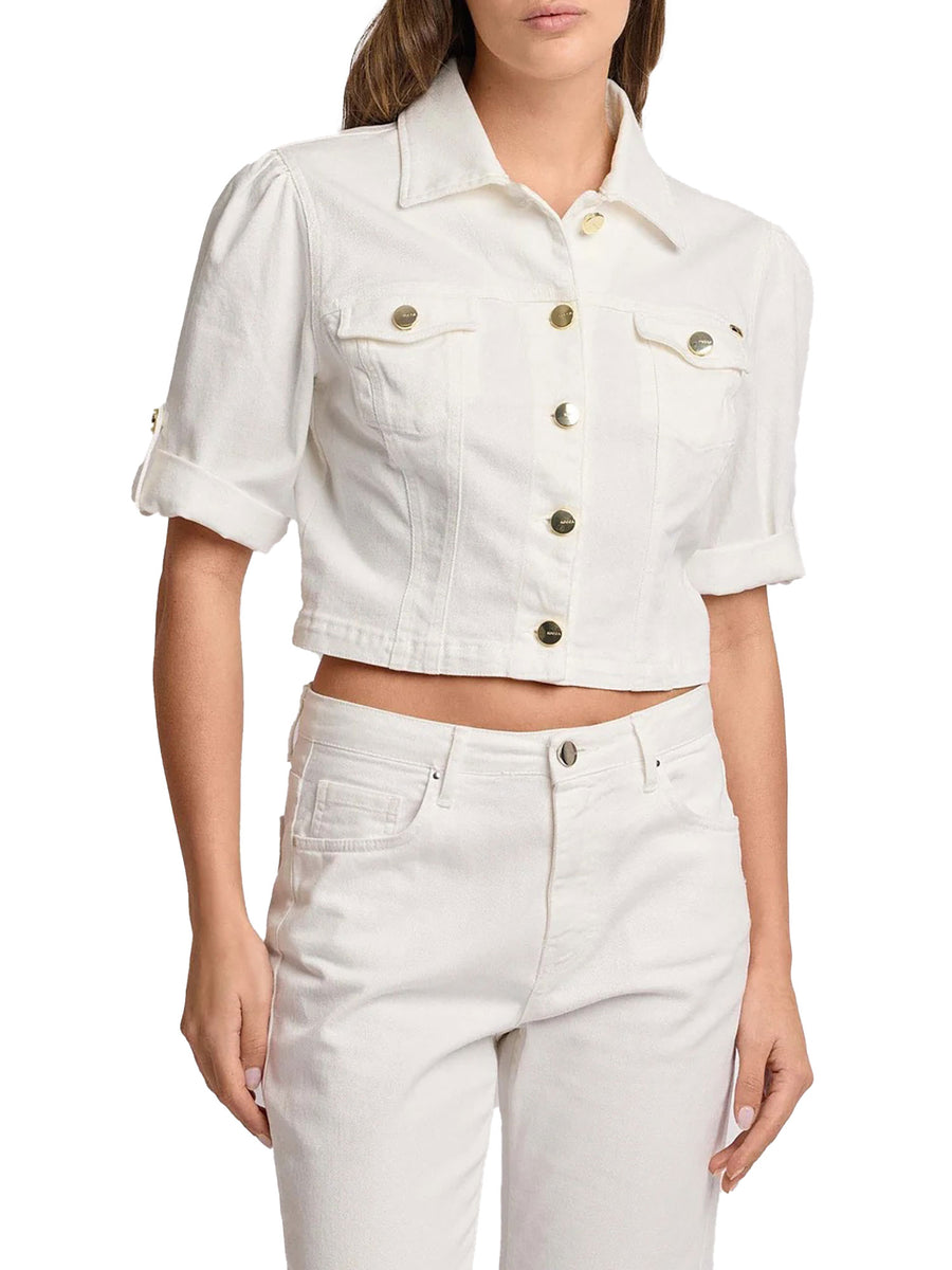 Giubbino Kocca Donna con bottoni e maniche 3/4 denim color panna