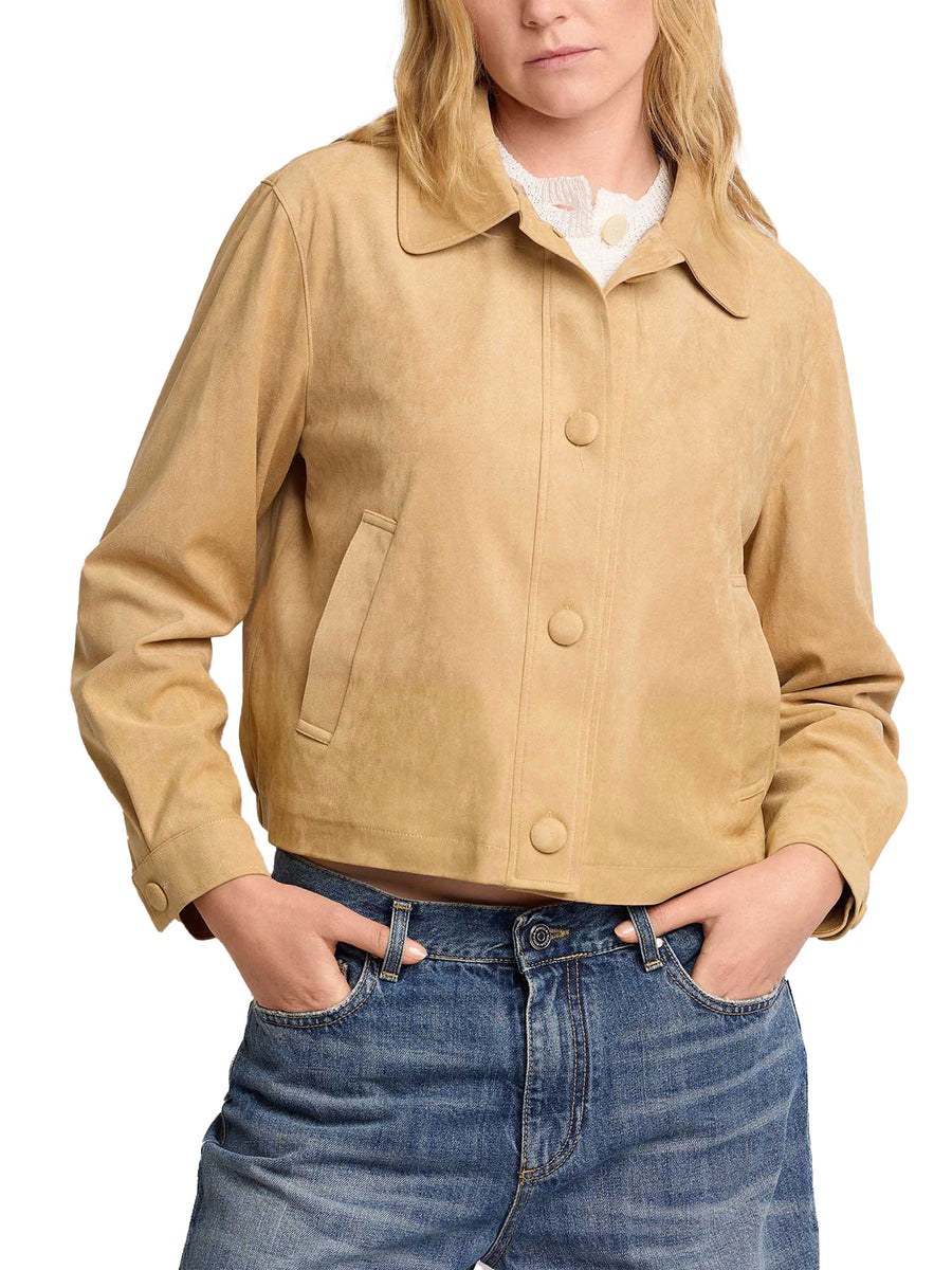 Giubbino Kocca Donna con bottoni in eco dainetto beige