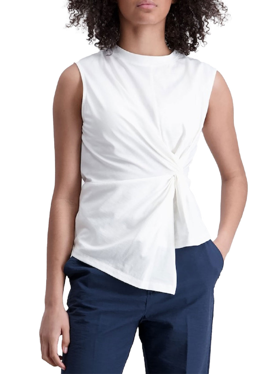T-shirt Kocca Donna smanicata con nodo bianco