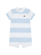 Pagliaccetto manica corta Lacoste neonato stripe celeste