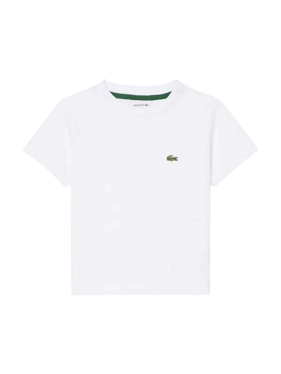 T-shirt manica corta core Lacoste bambino bianco