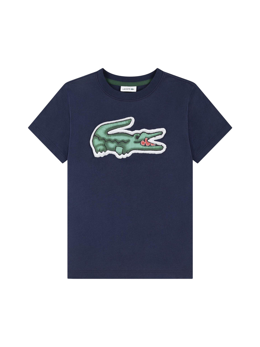 T-shirt manica corta Puff Lacoste bambino blu