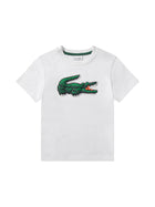 T-shirt manica corta Puff Lacoste bambino bianco