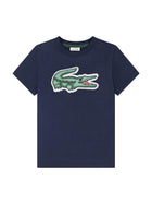 T-shirt manica corta Puff Lacoste ragazzo blu