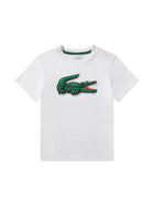 T-shirt manica corta Puff Lacoste ragazzo bianco