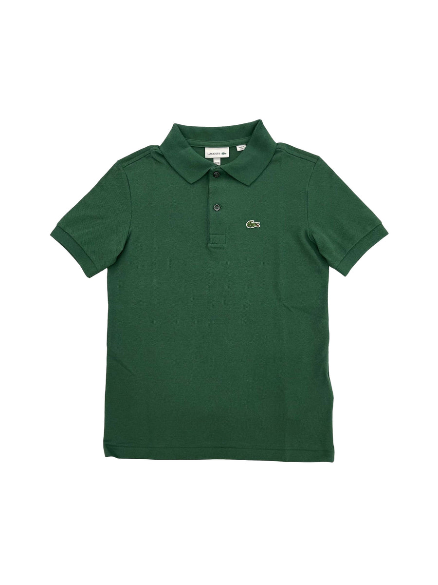 Polo bambino Lacoste bambino manica corta petit piquet verde