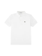 Polo manica corta Lacoste ragazzo petit piquet bianco