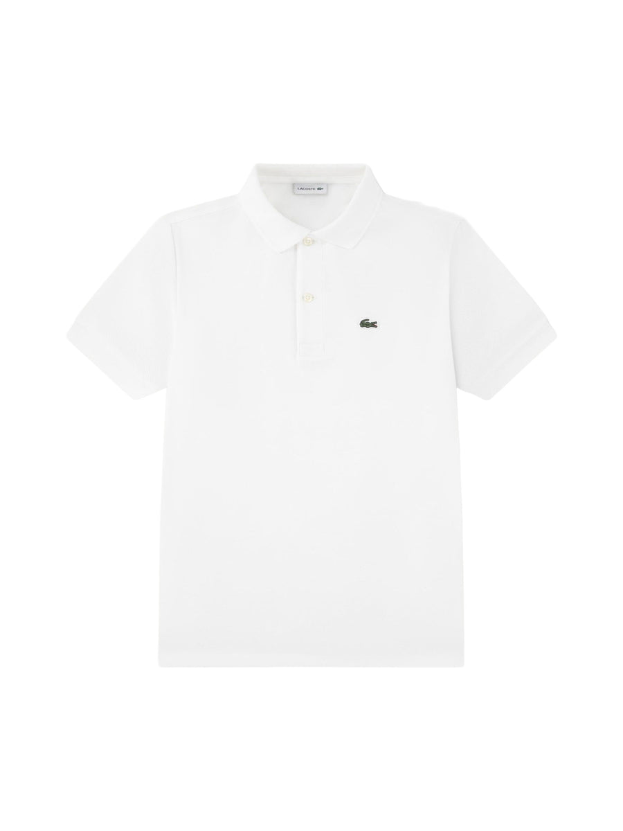 Polo manica corta Lacoste ragazzo petit piquet bianco