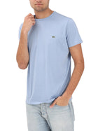 T-shirt Lacoste uomo con maniche corte modello regular prima cotton celeste