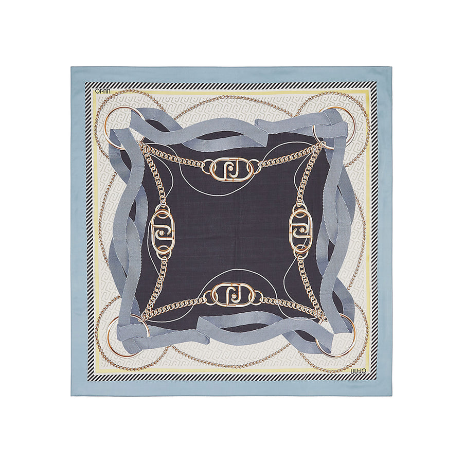 Foulard Liu Jo donna 120X120 Nastri celeste