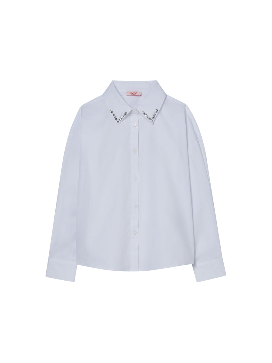 Camicia Liu Jo ragazza manica lunga cotone bianco
