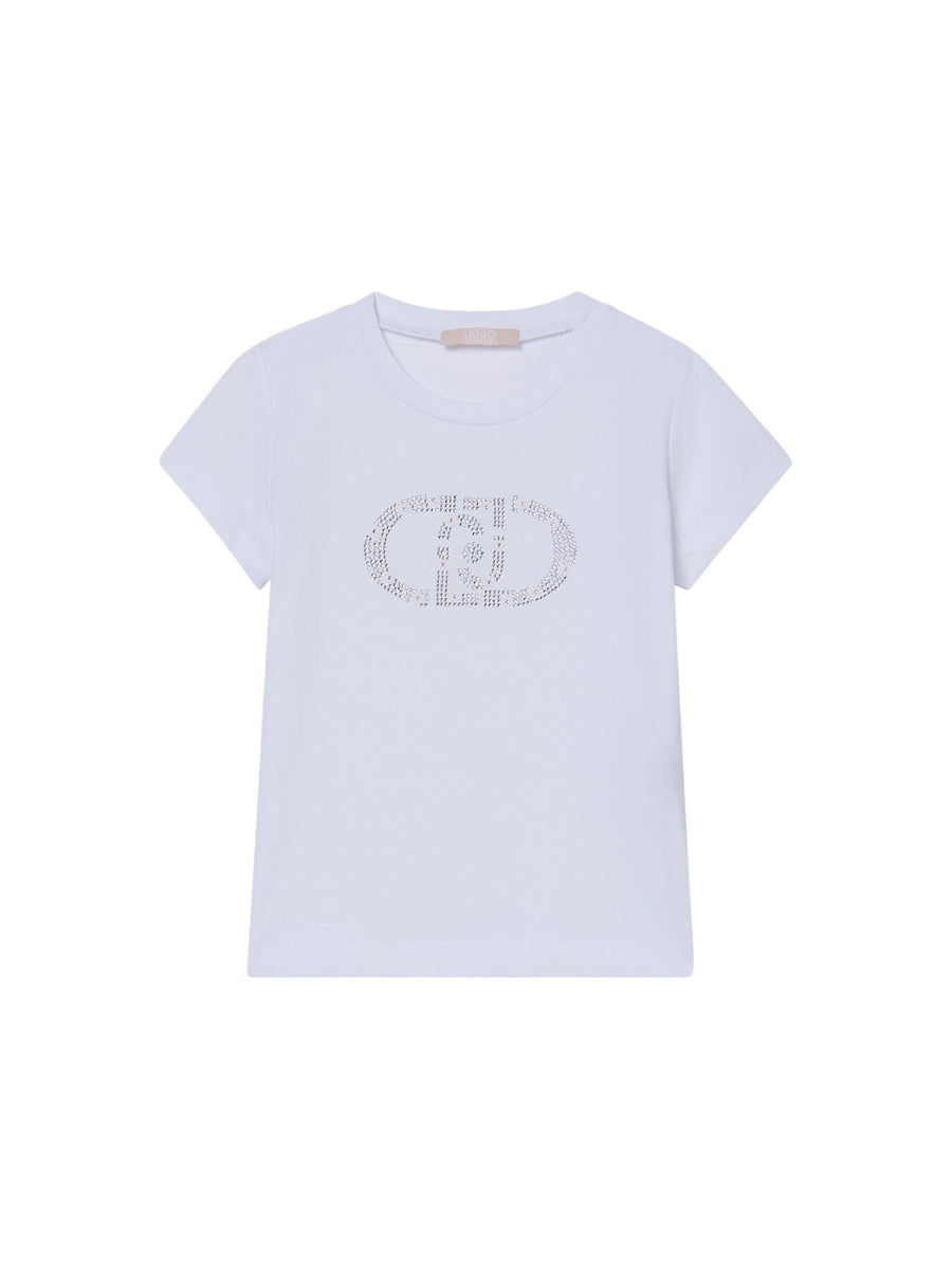 T-shirt Liu Jo Bambina manica corta in jersey 
 Bianco