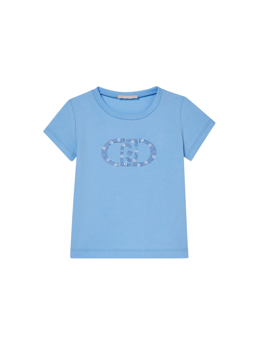 T-shirt Liu Jo Bambina manica corta in jersey
 Celeste