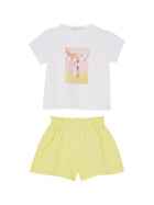 Completo Liu Jo bambina 2 pz. (T-S+Short) bianco/giallo