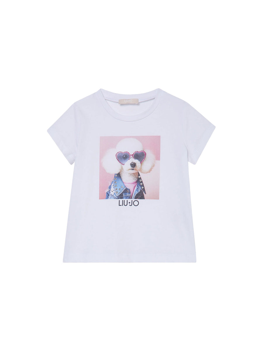 T-shirt Liu Jo Bambina manica corta dog 
 BIANCO